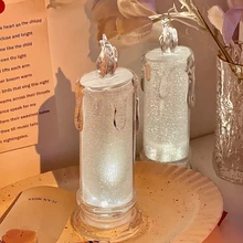 

LED Flameless Candle Lights Battery Operated Simulation Tears Candle Lamp Warm Lighting Christmas Home Decoration
