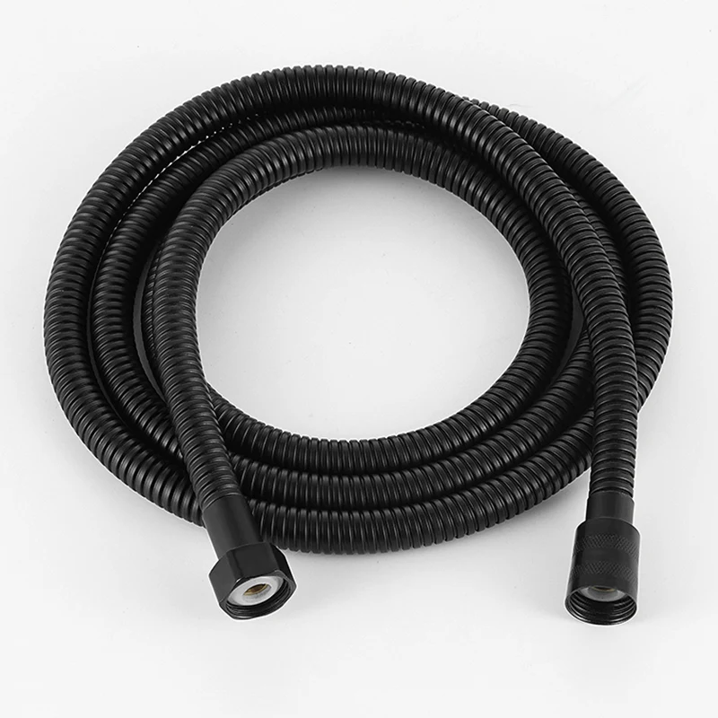 Black full copper Shower Hose 2 meter flexible faucet hose thick Silicone Bathroom