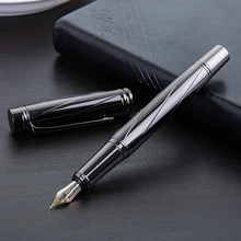 Высококачественная металлическая Серебряная перьевая ручка люксовый бренд офисная деловая чернильная ручка 0,5 мм перо школьные канцелярские принадлежности подарки