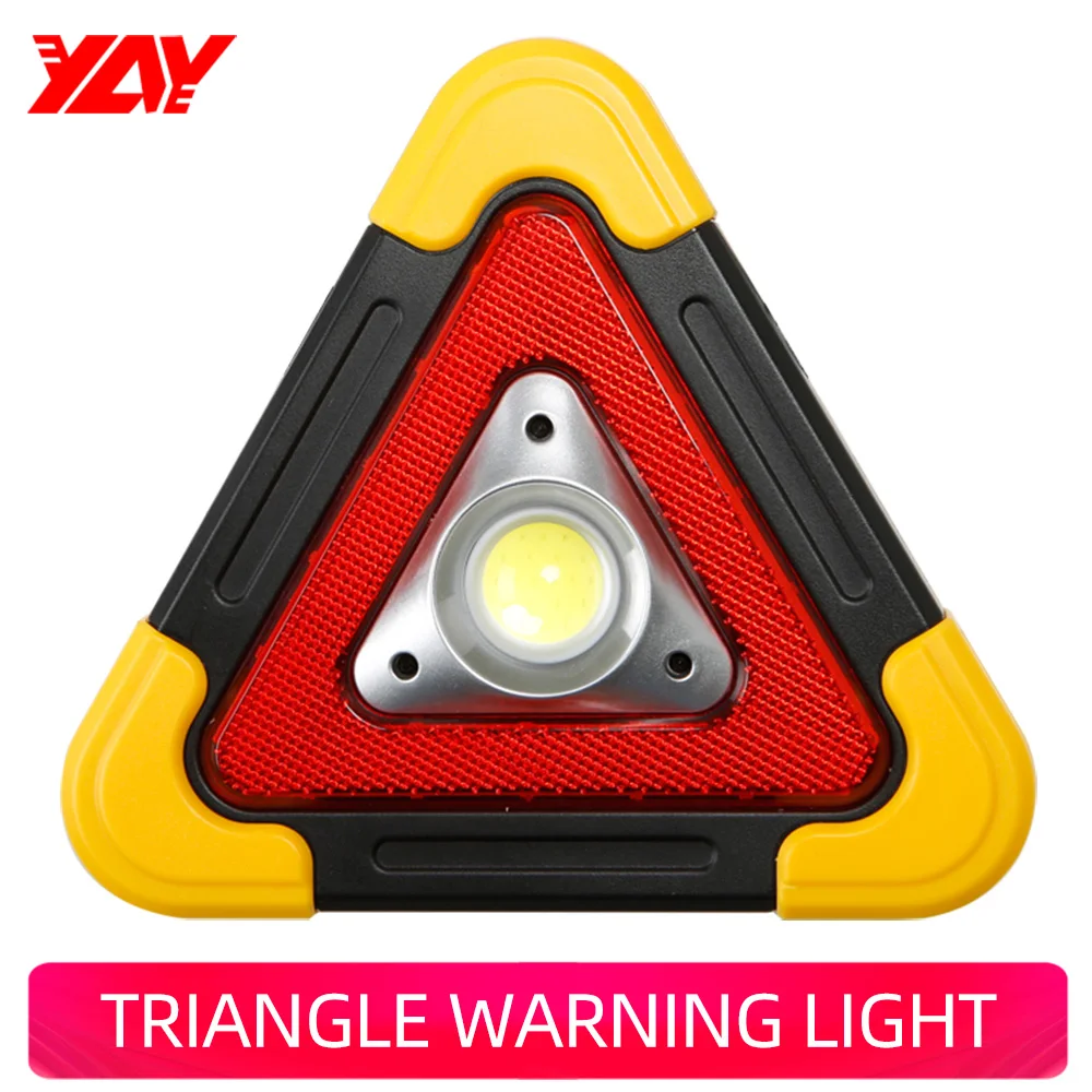 

Triangle warning light portable flood 4-mode COB LED car maintenance work light multifunction handle camping light searchlight