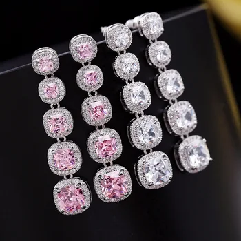

AYOO New 925 Silver Pin Fashion Wild Earrings Long Square Women's Earrings