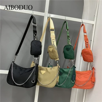 

AIBODUO Ladies Dumpling Crescent Hand Bag Women's Leisure Messenger Bag Female Chain Bag With Logo Axillary Pouch