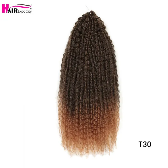 20-28 Inch Afro Kinky Curly Crochet Braids Hair Ombre Braiding Hair Extensions Marly Hair For Women Brown 613 Hair Expo City T1B/30