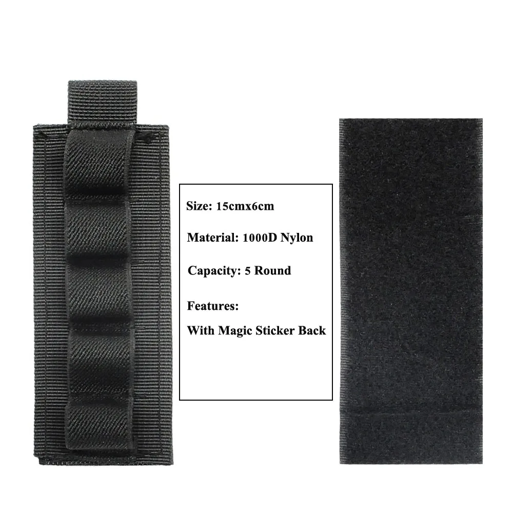 1000D Nylon Bullet Bag Outdoor Buttstock Hunting Ammo Pouch Tactical Military Airsoft Shell Holder Gun Accessories Cartridges