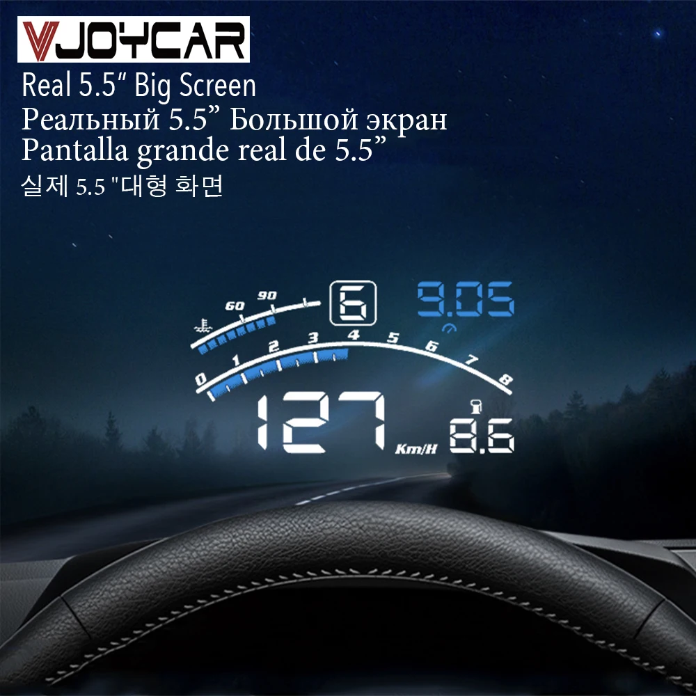 Vjoycar V41最新ヘッドアップディスプレイ車obdii Euobd 5 5 フロントガラスプロジェクターhud表示シフトリマインダー水温 Rpmキロ H Mph ヘッドアップディスプレイ Aliexpress