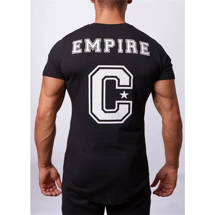 

Fitness Sports T-shirt Fashion Word Printing Casual Short-sleeved Men's Slim Running Training T-shirt Gym Clothing Sports Wear