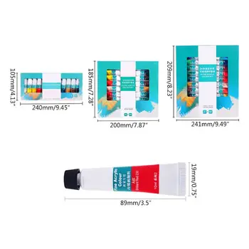 

24 Colors 10ML Tube Acrylic Paint set Art Painting Drawing Tools For Kids DIY K1AB