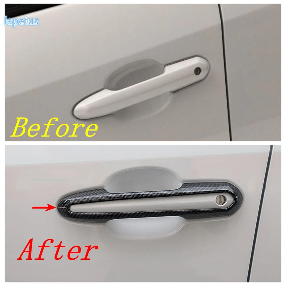 

Lapetus Side Door Doorknob Handle Decoration Cap Cover Trim Fit For TOYOTA RAV4 RAV 4 XA50 2019 2020 Chrome / Carbon Fiber Look