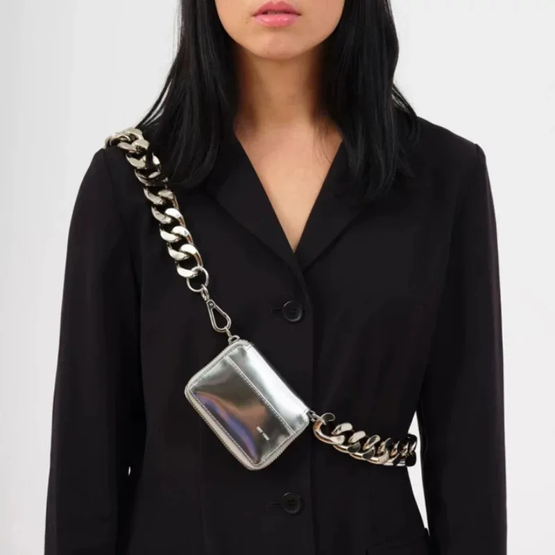 Girl's Fashion Pu Leather Square Bag Ladies Luxury Chain Crossbody Messenger Bag Simple Mini Single Shoulder Pocket Bags