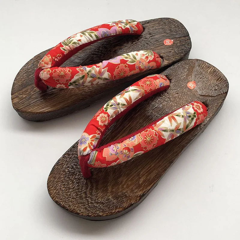 Женские японские традиционные гэта Сабо; тапочки; деревянная обувь для мужчин; уличная домашняя обувь; сандалии для ванной; обувь на плоской подошве с круглым носком - Цвет: Color3