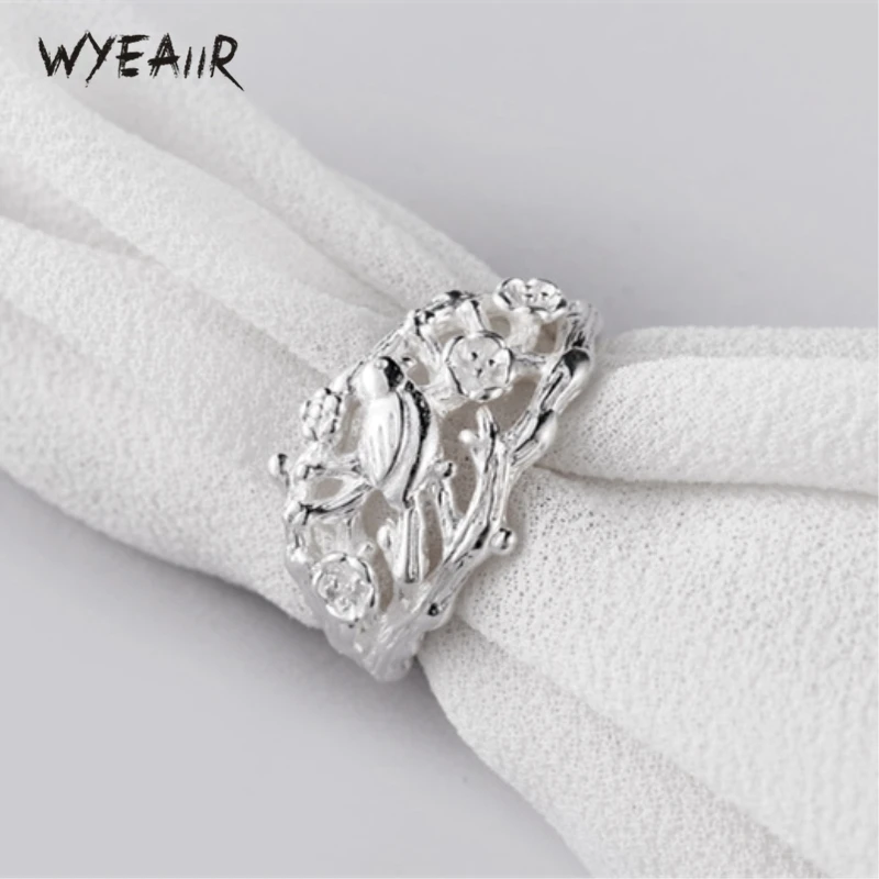 Женское кольцо WYEAIIR Открытое из стерлингового серебра 925 пробы с изменяемым