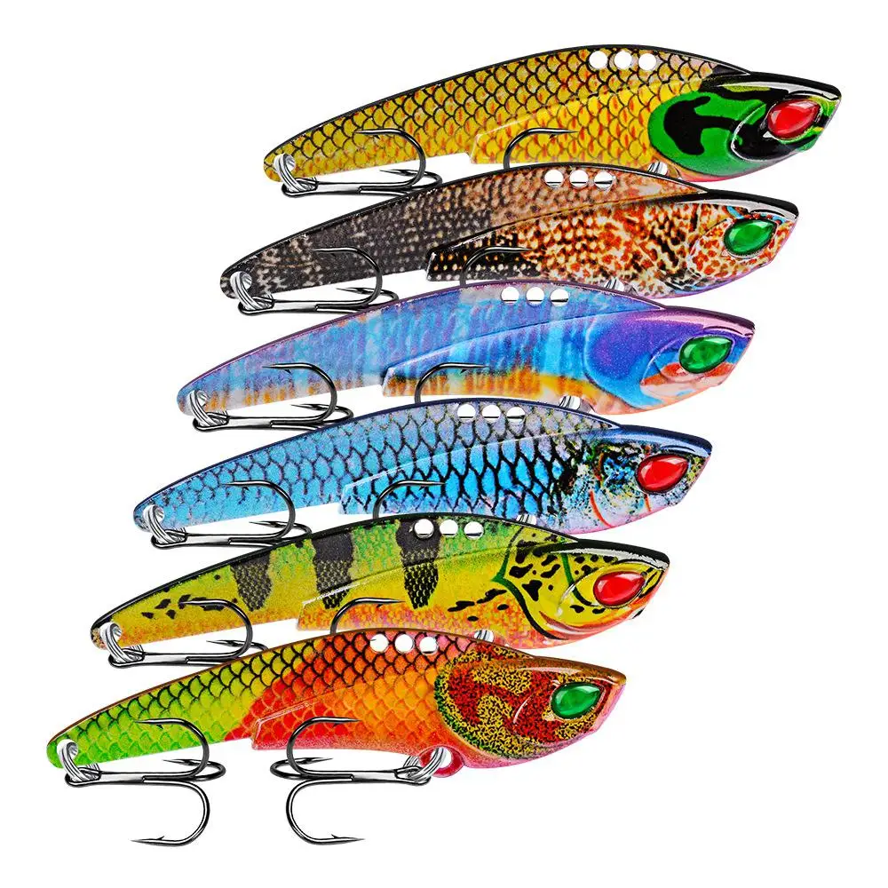 

MeterMall Advanced 77mm/22G Lure Metal Sequins VIB Fishing Bait Fishing Tackle for Perch Crankbait Winter Fishing Lure