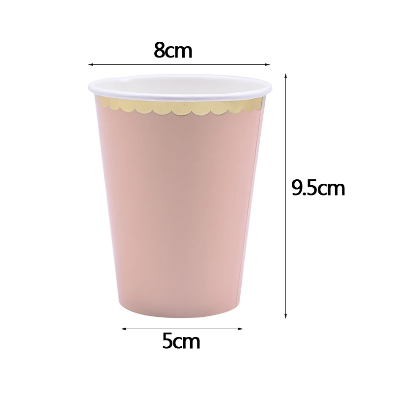 44Pcs/set Gold Star Orange Pink Cups Plates Napkins Disposable Party Tableware For Baby Shower Wedding Birthday Party Decoration