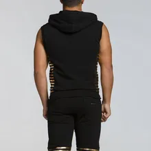 Стиль, мужской жилет, облегающий, тонкий, без рукавов, для бега, спортивный жилет, на молнии, с капюшоном