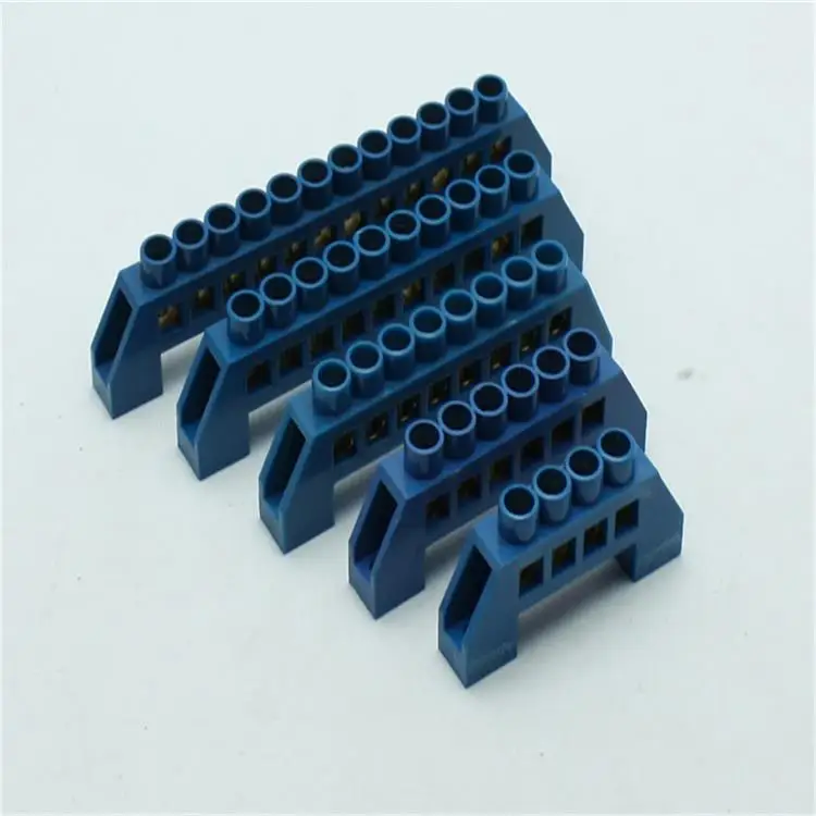 

1Pcs JDA8-0609 Distribution box rail type connection copper bar copper terminal strip wiring block flame retardant plastic Blue