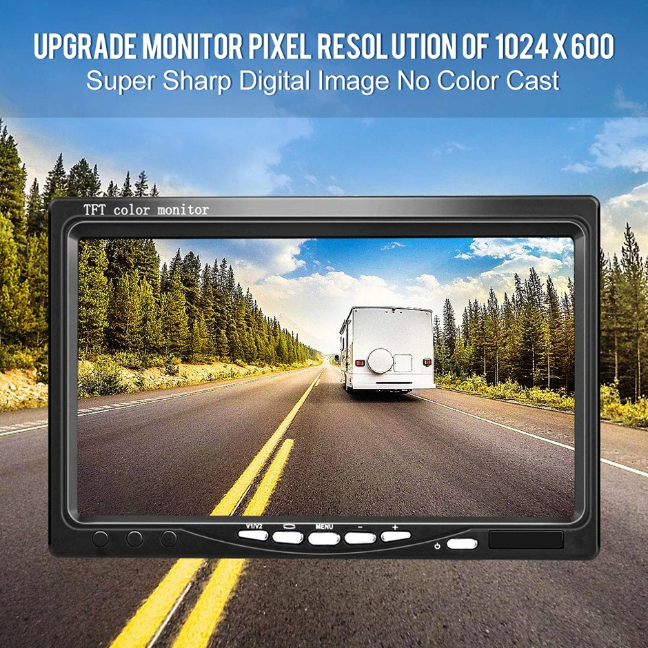 GreenYi AHD Truck Starlight Night Vision Backup Camera 7 inch 1920*1080 For Bus Car