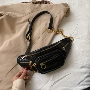 

Cute Women's Casual Chest Bag Multi-function Korea Solid Color Design Fashion Zipper Pockets Can Put Mobile Phones And Wallets