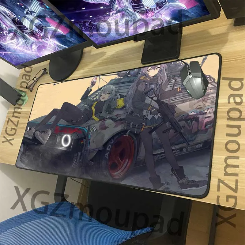 XGZ девушка Frontline комический Подгонянный большой игровой коврик для мыши черный