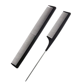 

2pcs Carbon Fiber Hairdressing Comb Apple Comb Two-end Comb Dual-purpose Comb Hairdressing Tools (Pointed Comb, Double End Comb