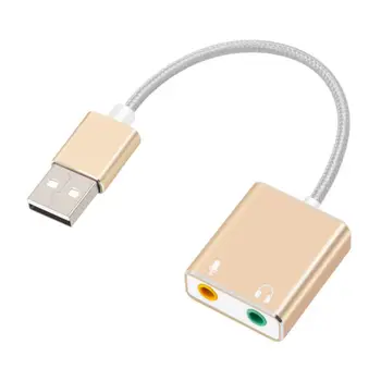 

USB 7.1 External Stereo Sound Card Adapter Audio Adapter With 3.5mm Headphone Mic Jack For Windows For Macbook For PS4 PC Laptop