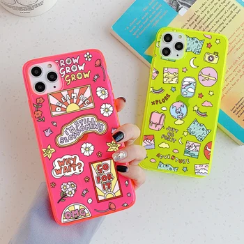 

Fluorescent Cartoon world map Phone Case for Samsung A50 A70 A51 A71 S20 S9 S10 plus note10 plus back Cover INS cute Soft Cases