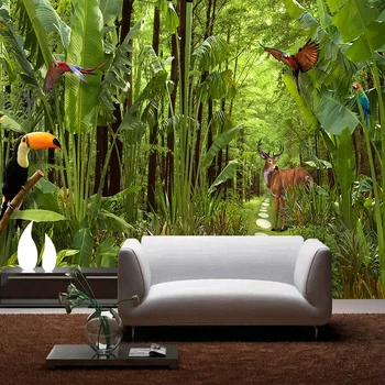 

Photo Wallpaper Modern Tropical Rain Forest Murals Living Room TV Sofa Restautant Cafe Background Wall Decor Waterproof Canvas