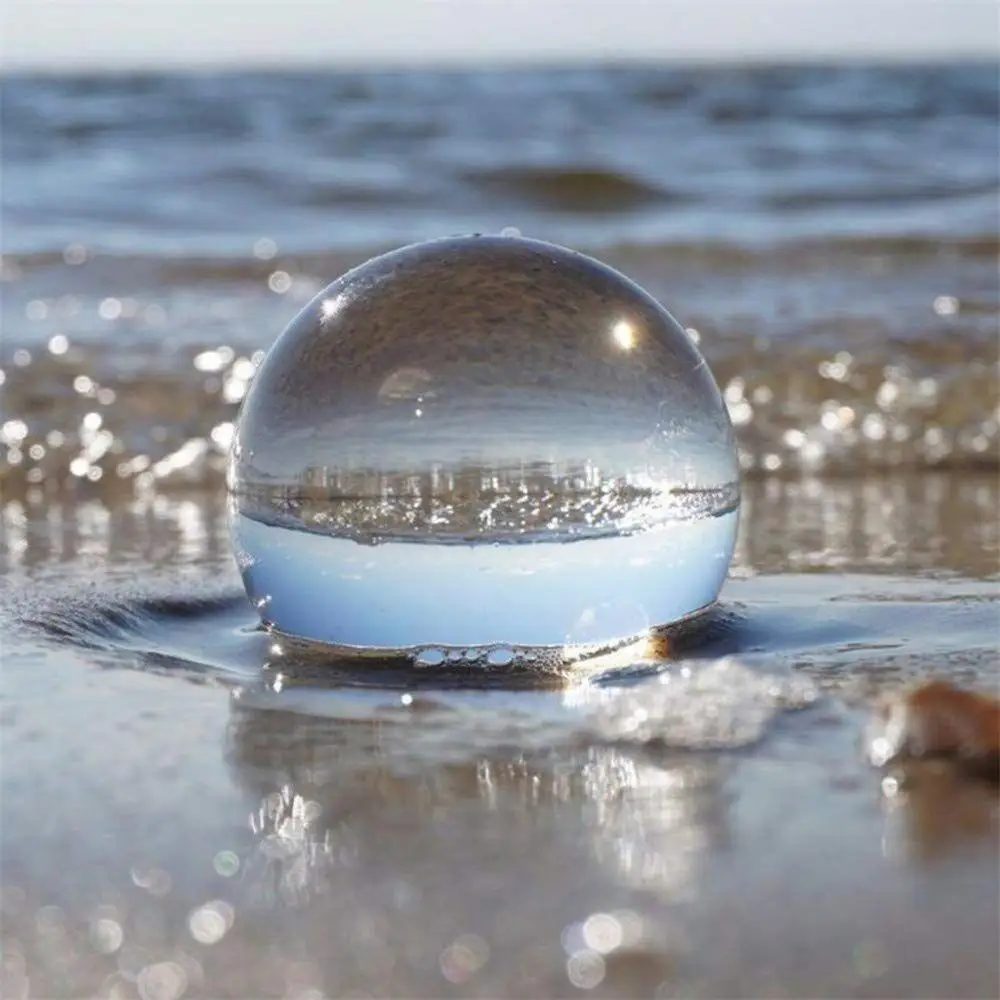 1PC Artificial Crystal Clear Glass Crystal Ball Healing Sphere Photography Props Lensball Decor Gift L*5 - Цвет: Прозрачный