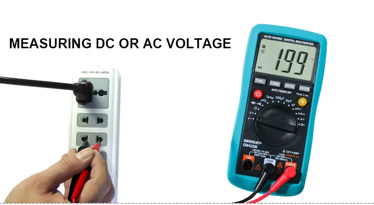 ALL SUN Digital Multimete Continuity Diode Transistor Battery Tester AC/DC Ammeter Voltmeter Ohm Portable Voltage Meter EM420A/EM420B