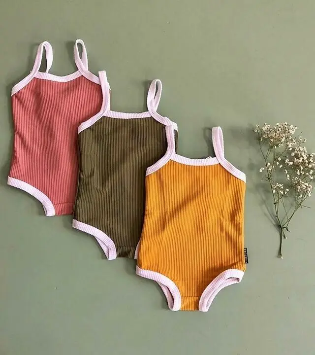 Infant Kids Baby Girl Boy Swimwear Casual Solid Color Sling Swimsuit Bathing Suit Newborn Baby Girl Boy Swimming Clothing 0-24M