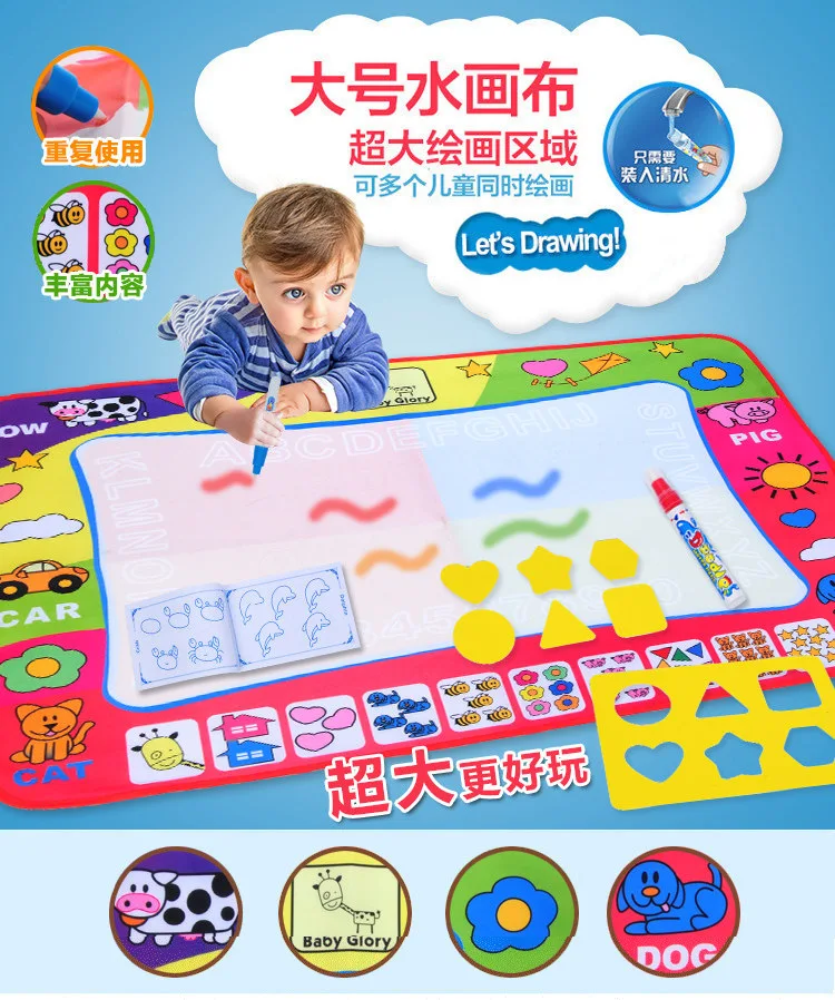 WEPBEL детские игрушки для рисования матовая волшебная ручка обучающая игрушка 1 коврик+ ручка для рисования водой