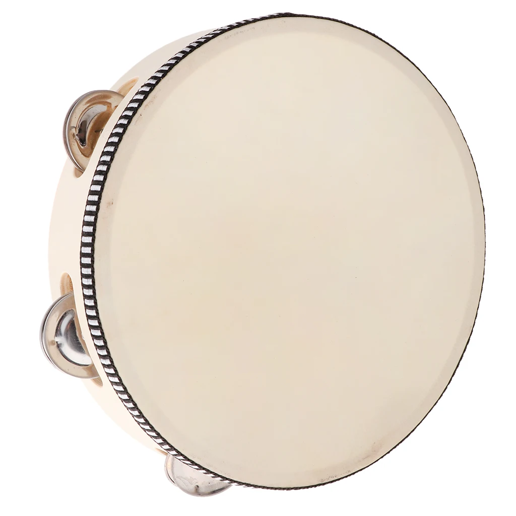 8inch Musical Tamborine Drum Round Percussion With Jingles For Party KTV