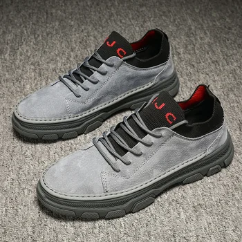 

2019 spring selling men's fashion brown casual shoes leather luxury thick bottom high quality comfortable outdoor hiking shoes