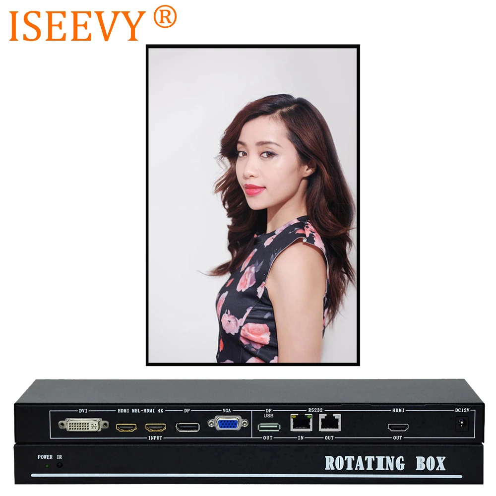 ISEEVY видео вращающаяся коробка поддержка HDMI DP VGA DVI входов повернуть на 90 270