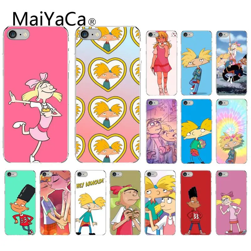 

MaiYaCa Hey Arnold Colorful Cute Phone Case for iPhone 6S 6plus 7 7plus 8 8Plus X Xs MAX 5 5S XR 10