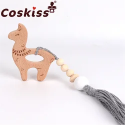 Coskiss sonajero de Animal de haya Montessori para bebé, juguete de cochecito de bebé, mordedor seguro, juego educativo para gimnasio