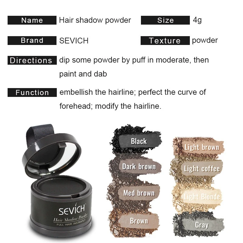 Sevich Hair Volume Set Useful Increases 4g Rotating Hair Volume Powder Spray Styling 4g Hairline powder Coverage root