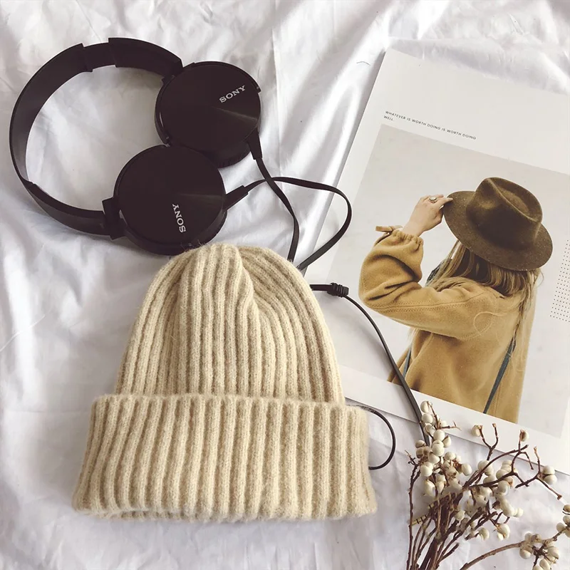 beige Детские трикотажные шапки, зимние теплые детские вязаные шапки для мальчиков, шапка для маленьких девочек, Casquette baby Bonnet - Цвет: beige