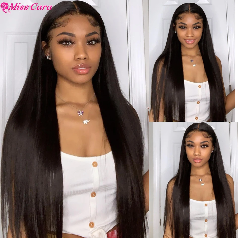 28 30 Inch Straight Lace Wig Human Hair 13x1 Transparent Lace Human Hair Wig For Women Straight 5x5 Lace Closure Wig Indian Hair