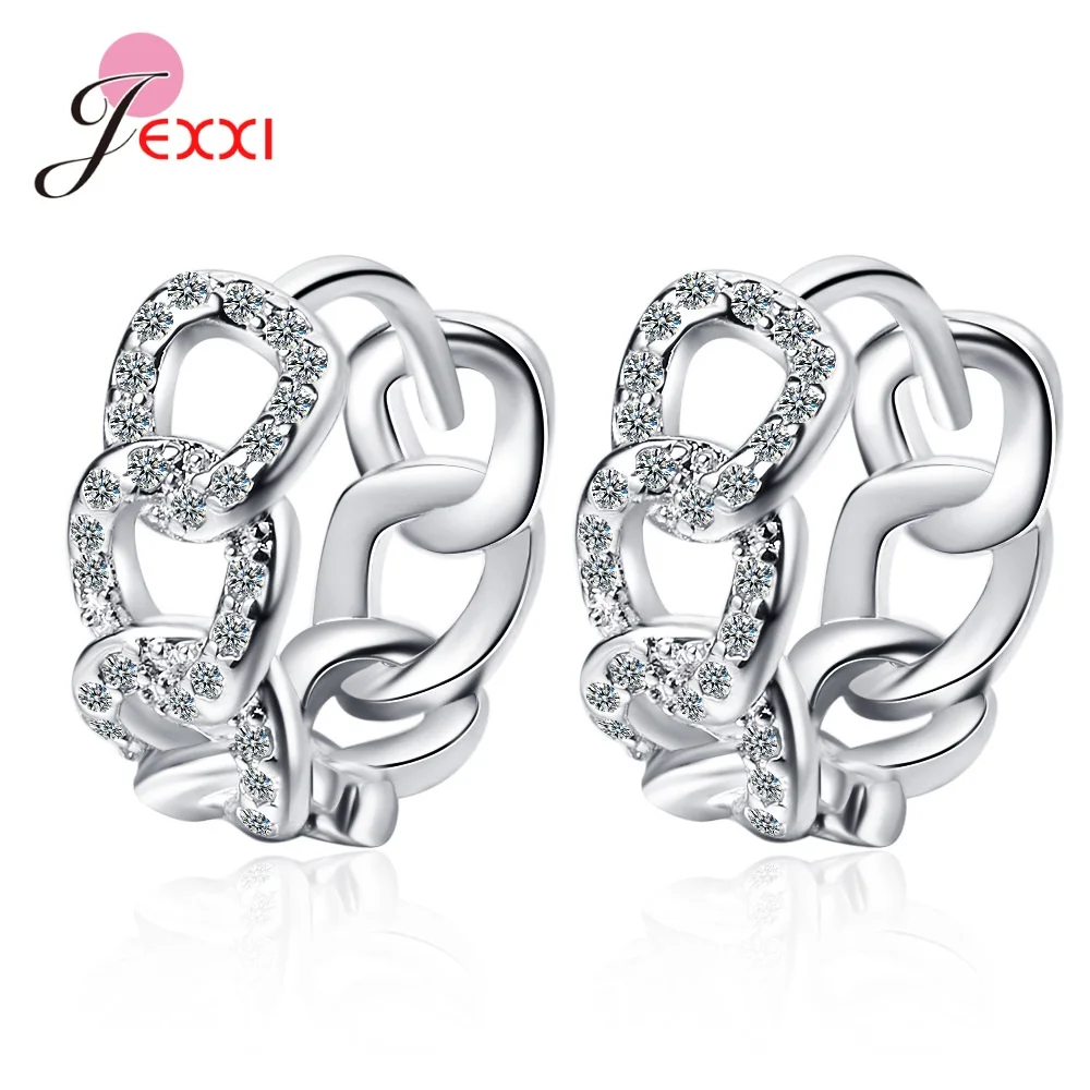 

Big Sale Women Girls AAAAA Cubic Zirconia Hoop Earrings 925 Sterling Silver Hoops Earring For Wedding Anniversary