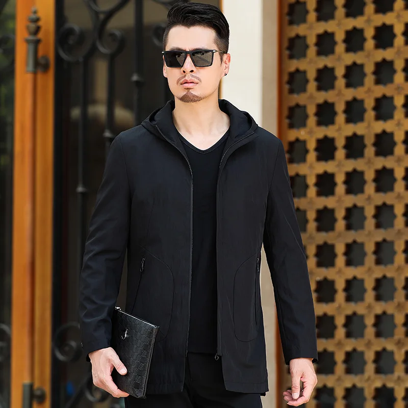 Абзац Lang Legendary fashion мужской зимний удлиненный мужской плащ с капюшоном Стандартный обычный мужской пальто ветрозащитная теплая