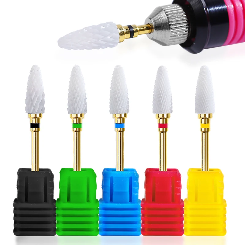 1 Pcs Ceramics Nail Sanding Cap Accessories White Drill Bits for Gel