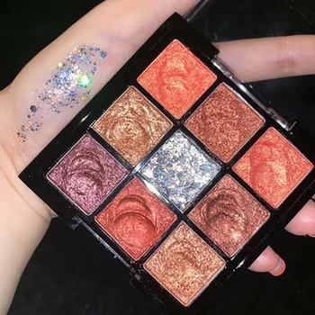 

9 color joker mashed potato eye shadow 9 palace diamond wet eye shadow sequins eye shadow plate shimmer pink full pearl mermaid