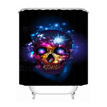 

Popular Flowers Sugar Skull Shower Curtain Custom Bath Curtains Bathroom decor @180421-21
