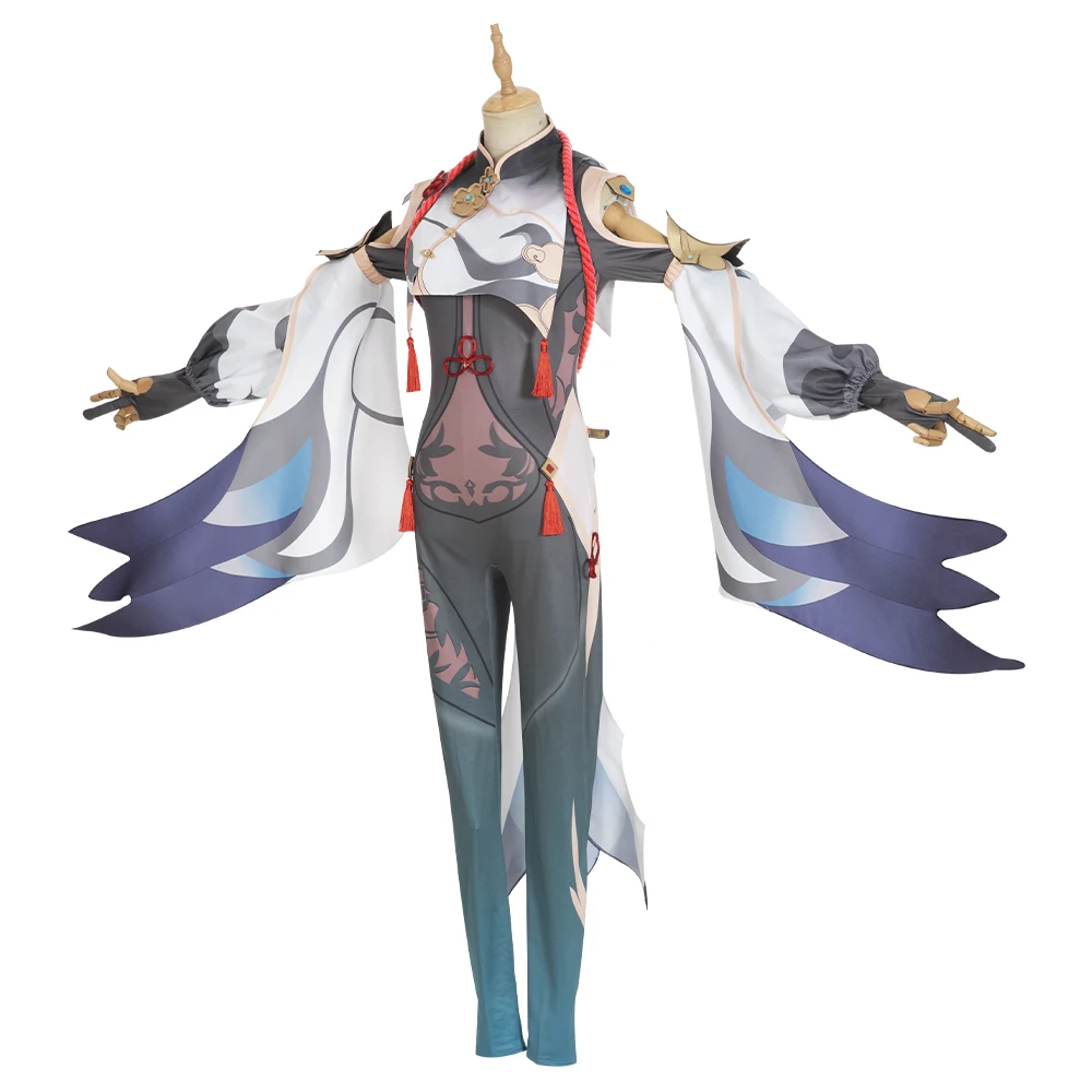 Shenhe Cosplay Costume Game Genshin Impact Shenhe Cosplay Costume Women Sexy Jumpsuit Halloween Party Fancy Suit for Women sexy halloween costumes for women
