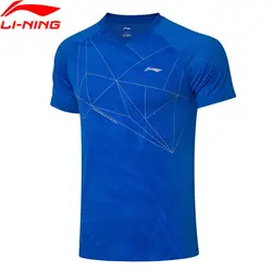 Li-Ning мужские футболки для бадминтона костюмы для состязаний на сухой дышащей складной AT. _ статическая подкладка Спортивная футболка AAYP315