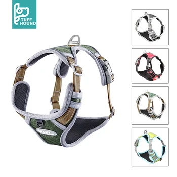 

TUFF HOUND Dog Harness Adjustable No-Pull Reflective Nylon Dog Leash Chest Strap Vest Padded for Medium Large Dogs