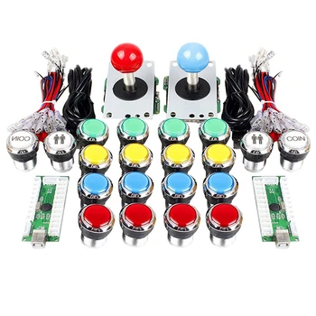 

Arcade DIY Kit Parts 2 Players USB Encoder to PC Games Joystick + Illuminated Buttons for Mame KOF SNK Fighting Games