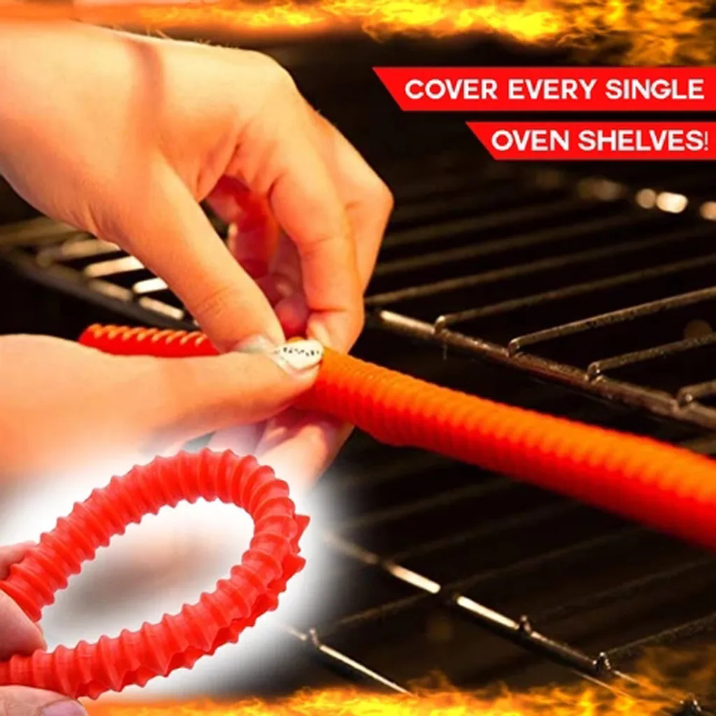 High Temperature Protection Oven Shelf Edge Guards Rack Shield Burn Protector Rack Cover 357mm Random Color Dropshipping