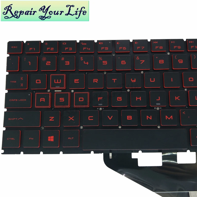 Клавиатура для hp OMEN 15-DC 15-dc0000tx 01tx 15-dc0086nr американский английский 9Z. NFBQ.101 NSK-XP1BQ черный КБ красные клавиши с подсветкой замена