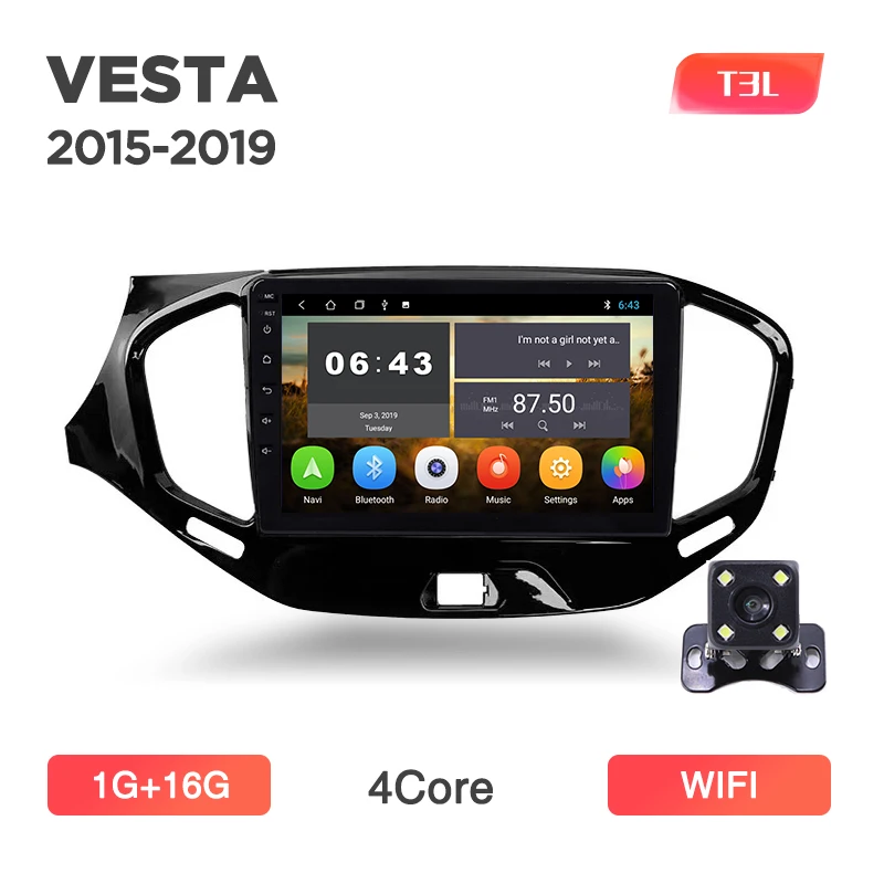 Android 8.1 1G 16G T3L Автомобильный плеер для LADA Vesta- автомобильный Радио мультимедийный видео плеер навигация gps в Android 9,0 головное устройство автомобиля стерео - Цвет: Android 8.1 1G 16G